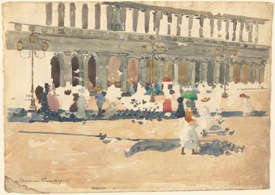 Caffè Florian i Venedig af Maurice Brazil Prendergast