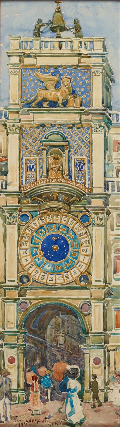 Uhrturm, Markusplatz, Venedig af Maurice Prendergast