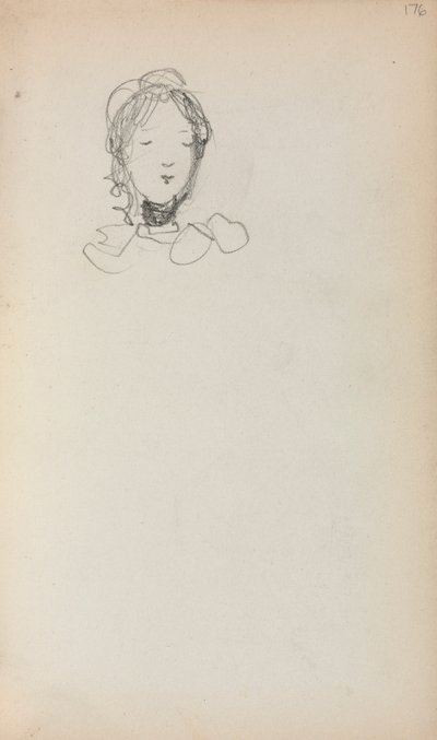 Italiensk skitsebog: Hoved af en pige (side 176) af Maurice Prendergast