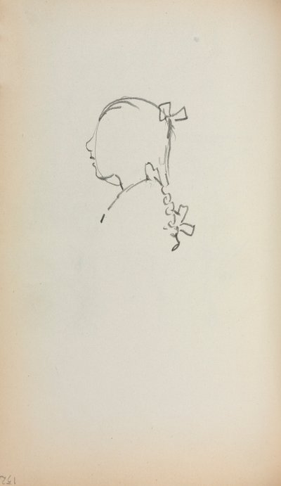 Italiensk skitsebog: Hoved af en pige i profil (side 152) af Maurice Prendergast