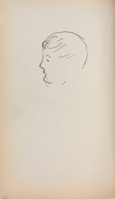 Italiensk skitsebog: Hovedet af en mand i profil (side 150) af Maurice Prendergast
