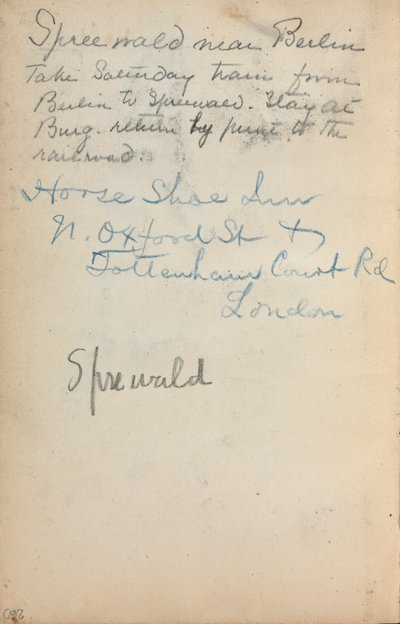Italiensk skitsebog: Noter (side 260) af Maurice Prendergast
