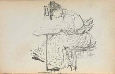 Italiensk skitsebog: Siddende kvinde (side 107) af Maurice Prendergast