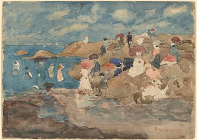 Revere Beach af Maurice Brazil Prendergast