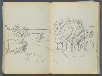 Skitsebog - The Granite Shore Hotel, Rockport, side 072  73: Byudsigt af Maurice Prendergast