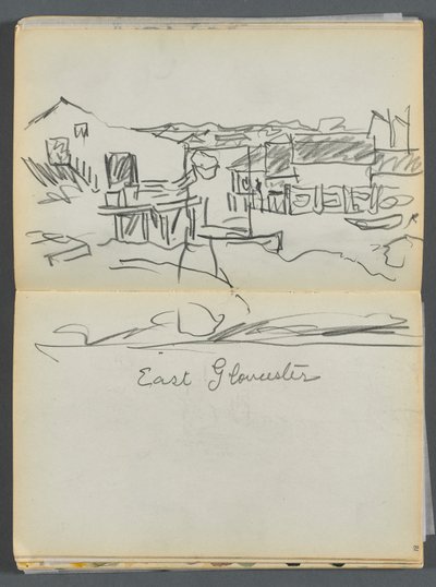 Skitsebog - The Granite Shore Hotel, Rockport, side 080  81: "East Gloucester" af Maurice Prendergast