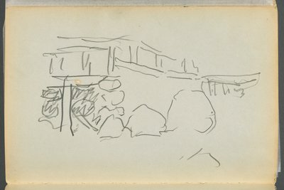Skitsebog - The Granite Shore Hotel, Rockport, side 178: Hegn af Maurice Prendergast