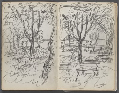 Skitsebog, The Dells, nr. 127, side 008  9: Landskab af Maurice Prendergast