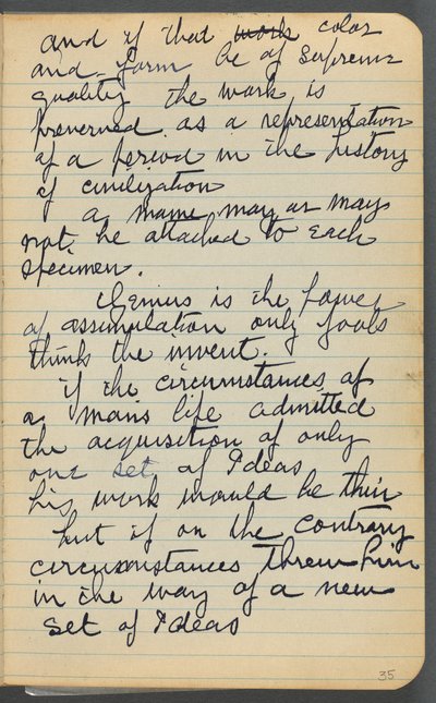 Skitsebog, side 035: Noter af Maurice Prendergast