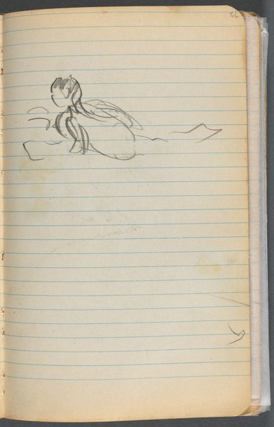 Skitsebog, side 072: Svømmende figur af Maurice Prendergast