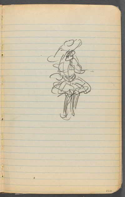 Skitsebog, side 123: Kvindefigur af Maurice Prendergast