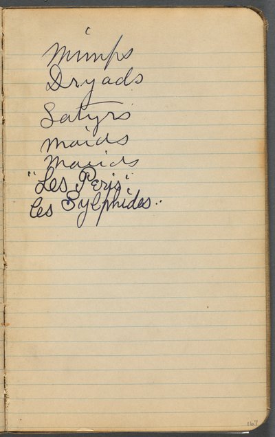 Skitsebog, side 167: Noter af Maurice Prendergast