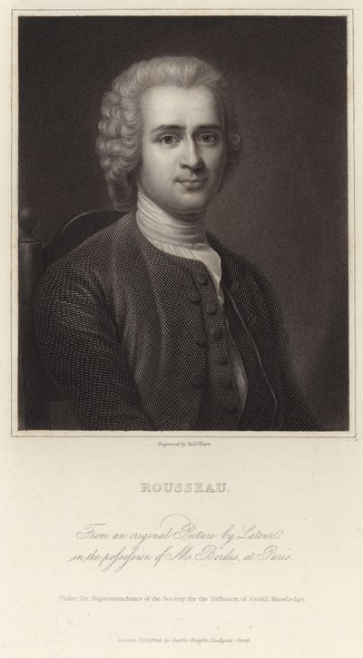 Portræt af Jean-Jacques Rousseau af Maurice Quentin de La Tour