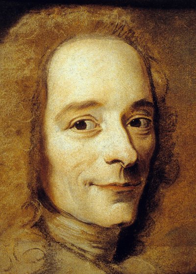 Francois Marie Arouet aka Voltaire (pastel på papir) af Maurice Quentin de La Tour