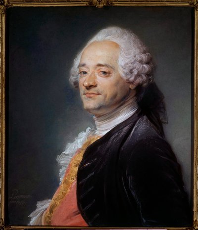 Portræt af maleren Maurice Quentin Delatour sagde Quentin De La Tour eller Quentin De Latour (1704-1788) Pastelmaleri af Jean-Baptiste Perroneau (Jean Baptiste Perronneau) (1715-1783) 1750 Dim 0,56x0,48 m muse Saint Quentin - Portræt af s af Maurice Quentin de La Tour