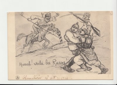 Postkort, satirisk i N & B af Maurice Radiguet