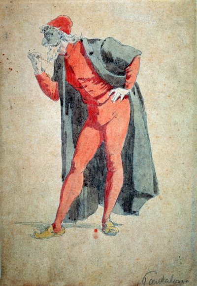 Kostume og teaterkarakter: Pantalone (bukser, læge) Fra "" Masks and jesters" (italiensk komedie eller Commedia dell