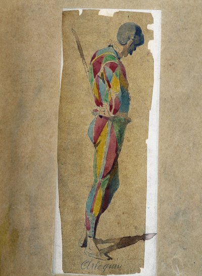 Harlekin, fra "" Masques et bouffons"" (italiensk komedie), tekst og tegninger af Maurice Sand, stik af A. Manceau, forord af Georges Sand af Maurice Sand
