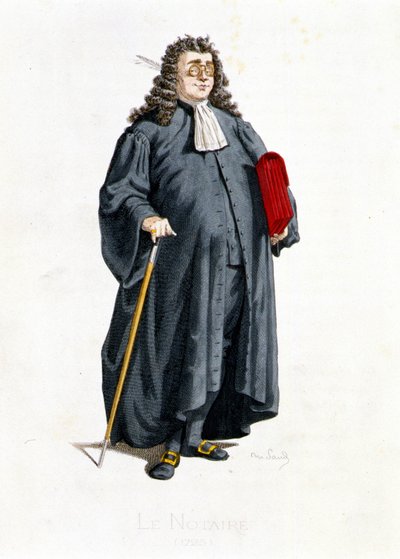 Le Notaire i ""Masques et bouffons"" (italiensk komedie), tekst og tegninger af Maurice Sand, raderinger af A. Manceau, forord af Georges Sand, Paris, Michel Lévy Frères af Maurice Sand