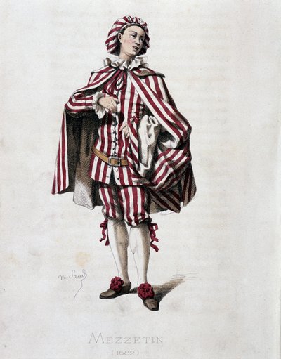 Portræt af Mezzetin (Scapin) af Maurice Sand