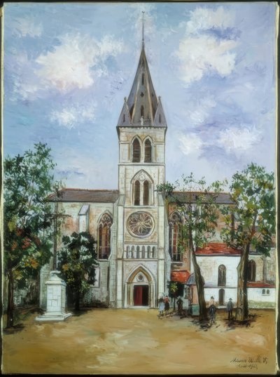 Saint-Pierre-kirken, Orthez, Pyrenæerne af Maurice Utrillo