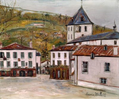 kirkeplads af Maurice Utrillo