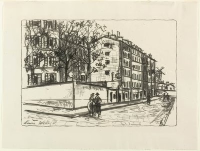 Orchampt Street, plade 12 fra Album med originale litografier af Maurice Utrillo