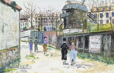 Le Moulin de la Galette, Montmartre af Maurice Utrillo