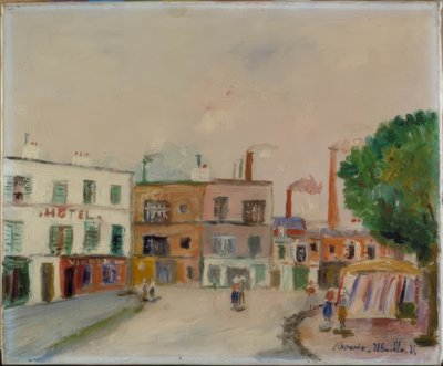 "Les usines de banlieu" (Fabrikkerne i forstæderne) af Maurice Utrillo
