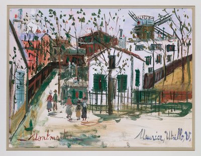 Montmartre (gouache på papir) af Maurice Utrillo