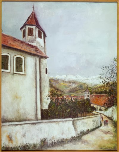 Sallanches og Mont Blanc-gruppen af Maurice Utrillo