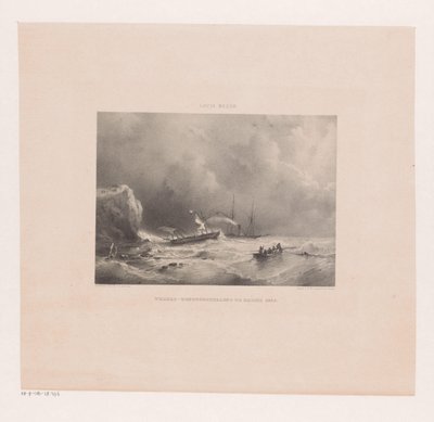Både i nød under en storm på havet af Maurits Frederik Hendrik De Haas