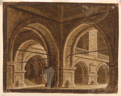 Scenedesign, interiør af stor sal af Mauro Antonio Tesi