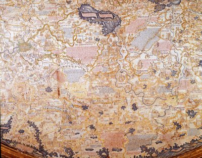 Udsigt over Rusland Detalje af verdenskortet (mappamundi) af bror Maurus (Mauro) camaldolese 1459 Biblioteca Marciana, Venedig af Mauro Fra