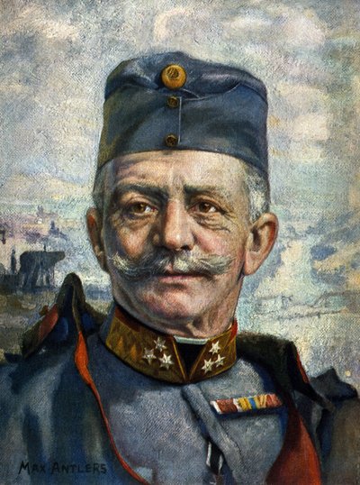 Portræt af Conrad von Hotzendorf (1852-1925), marechal for den østrig-ungarske hær” (tegning) af Max Antlers