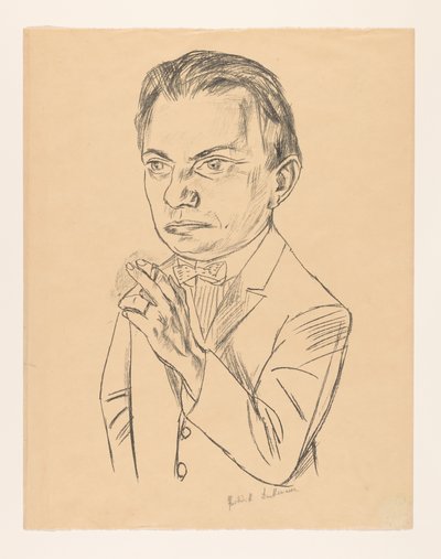 Selvportræt med cigaret af Max Beckmann (signed by artist)