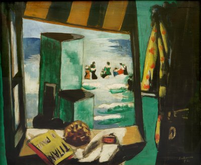 Badekabine, grøn af Max Beckmann