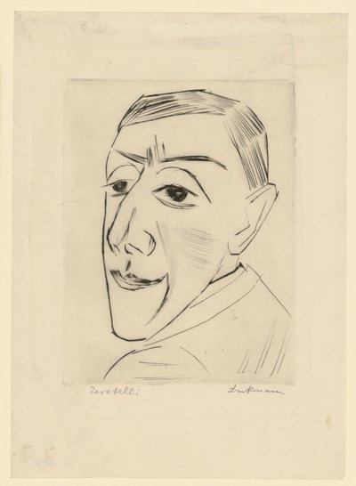 Portræt af skuespilleren N. M. Zeretelli (blad 4 fra: Den tredje Ganymedes-mappe) af Max Beckmann