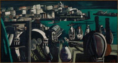 Udsigt over Genova: Genovas havn af Max Beckmann