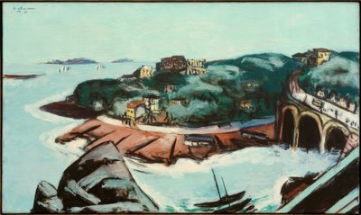 Udsigt over forstæder ved havet nær Marseille af Max Beckmann