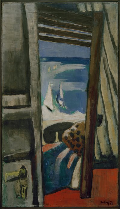 Udsigt over havet, rød, grå, blå af Max Beckmann