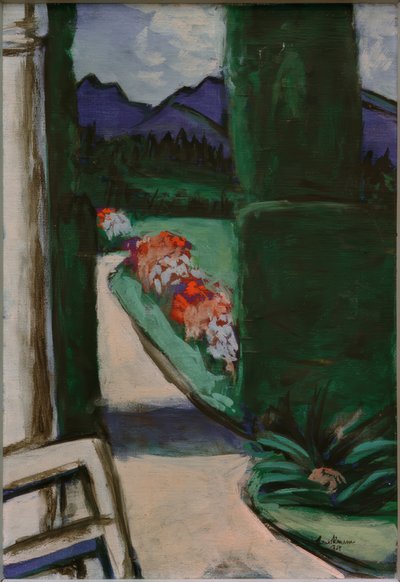 Udsigt fra pavillonen. Ohlstadt af Max Beckmann