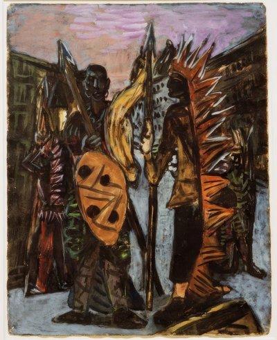 Drenge leger indisk af Max Beckmann