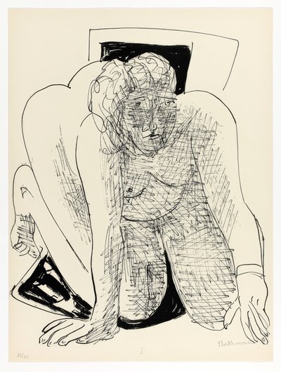 Crawling Woman, tallerken fem fra Day and Dream af Max Beckmann