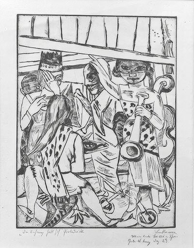 Gardinet går op af Max Beckmann
