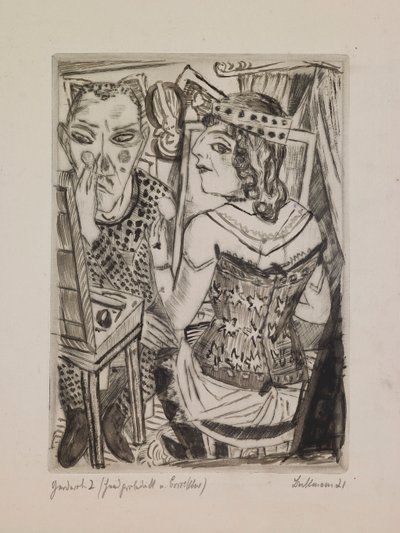 Omklædningsrum, plade 2 fra porteføljen "The Annual Fair" af Max Beckmann
