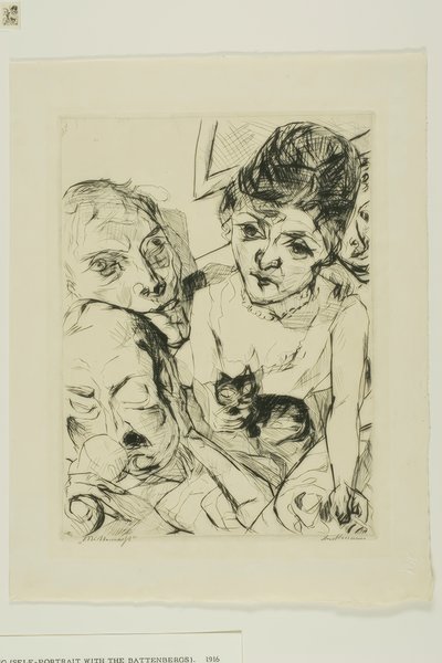 Aften, tallerken ti fra ansigter af Max Beckmann