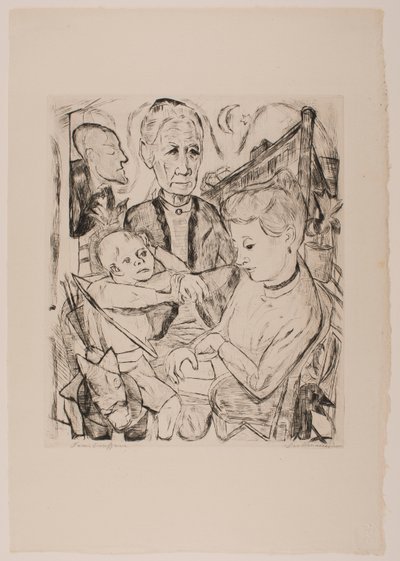 Family Scene (Beckmann Family), plade 2 fra porteføljen "Faces" af Max Beckmann