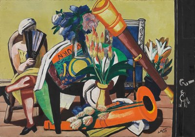 Stort stilleben med kikkert af Max Beckmann