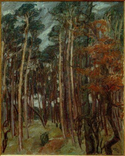 Hermsdorfer Wald på en grå dag af Max Beckmann